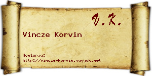 Vincze Korvin névjegykártya